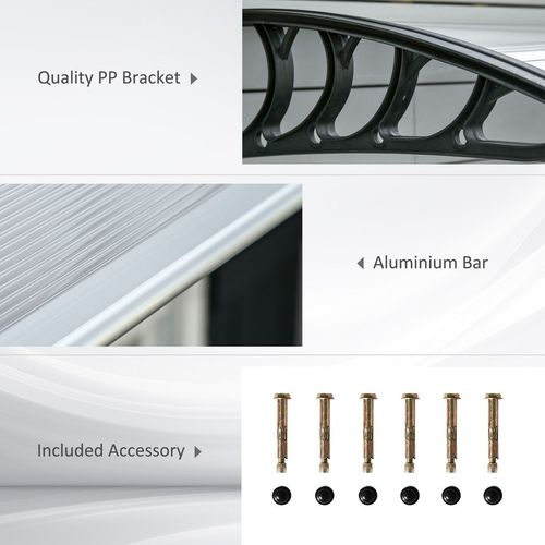 Outsunny Door Canopy Outdoor Awning Rain Shelter for Window Porch, Clear