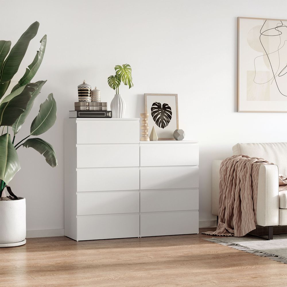 Premium 4-Drawer White Chest - Spacious Storage Solution for Bedroom & Living Spaces