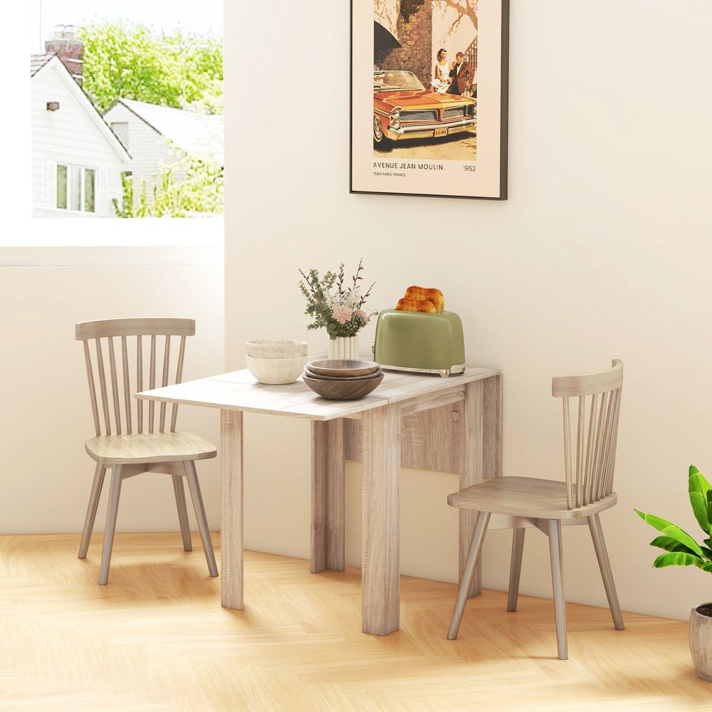 HOMCOM Folding Dining Table Extendable Kitchen Table - Drop Leaf Table for 2-4