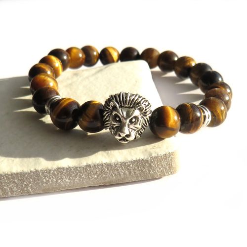 Men's Tigers Eye Lion Bracelet