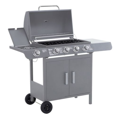 Outsunny Gas BBQ Grill 4 + 1 Stainless Steel Burner Garden Barbecue Cooker