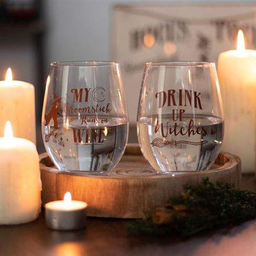كأس "Drink Up Witches" بدون ساق