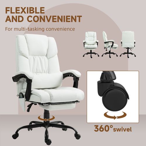 Vinsetto PU Massage Office Chair Height Adjustable Computer Chair