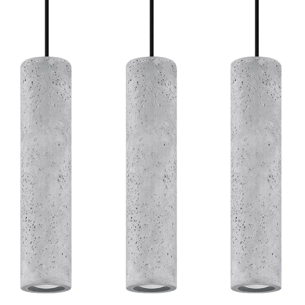 LUVO Industrial Pendant Lamp - Concrete Design - High-Quality GU10 Bulb
