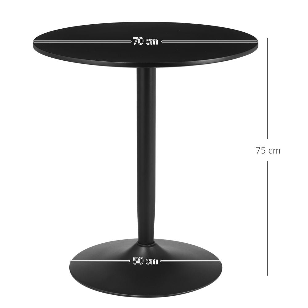 HOMCOM Round Dining Table: Steel Base, Non-slip Pad for Living Room - Perfect for Relaxing & Dining