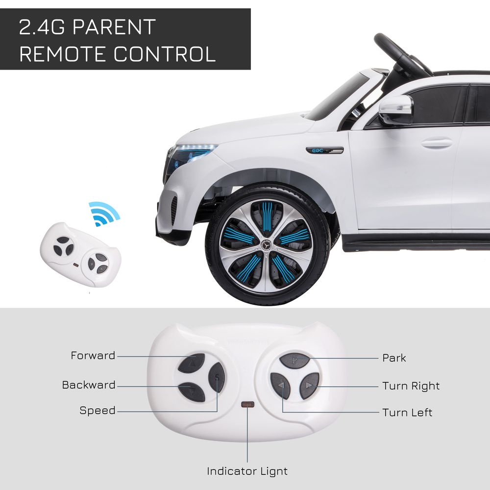 12V Licensed Mercedes Ride-On Car w/ Lights & Music - White HOMCOM