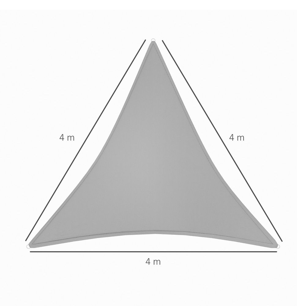 Premium 4x4m Triangle Sun Shade Sail | UV Protection | Grey | High Quality