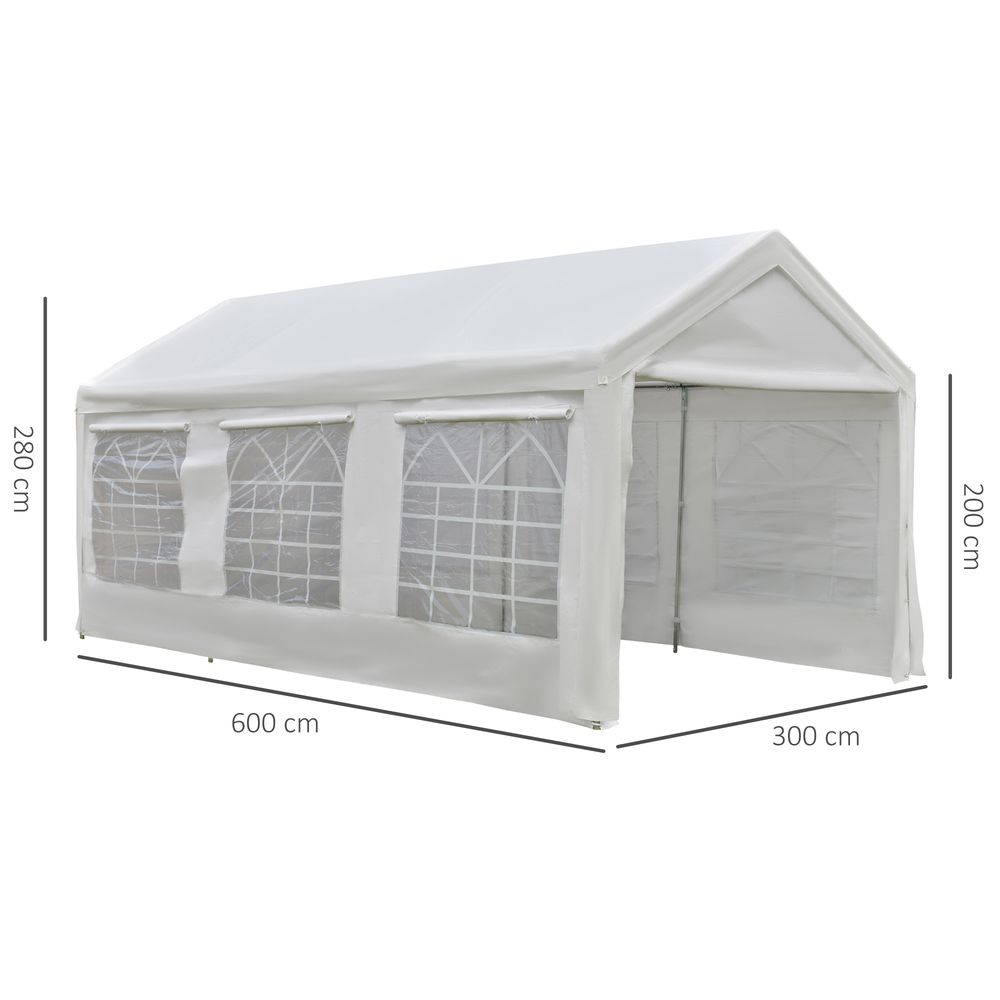 Premium 20x10 Car Tent | Outdoor Canopy Shelter | Water-Resistant | White