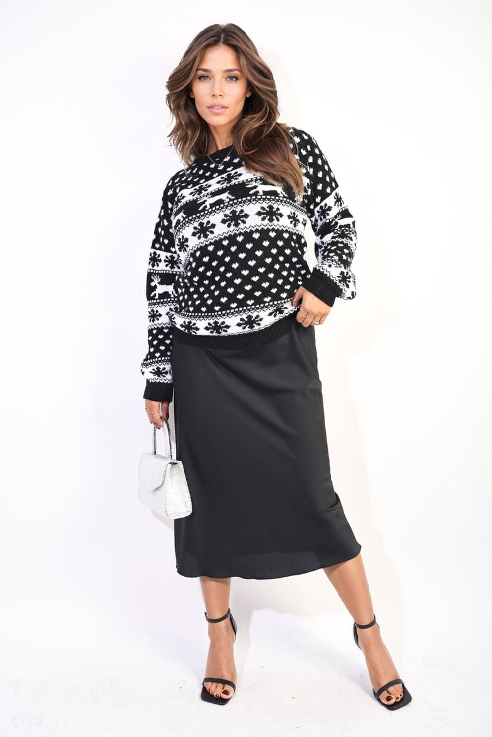 Cozy Snowflake Reindeer Christmas Jumper
