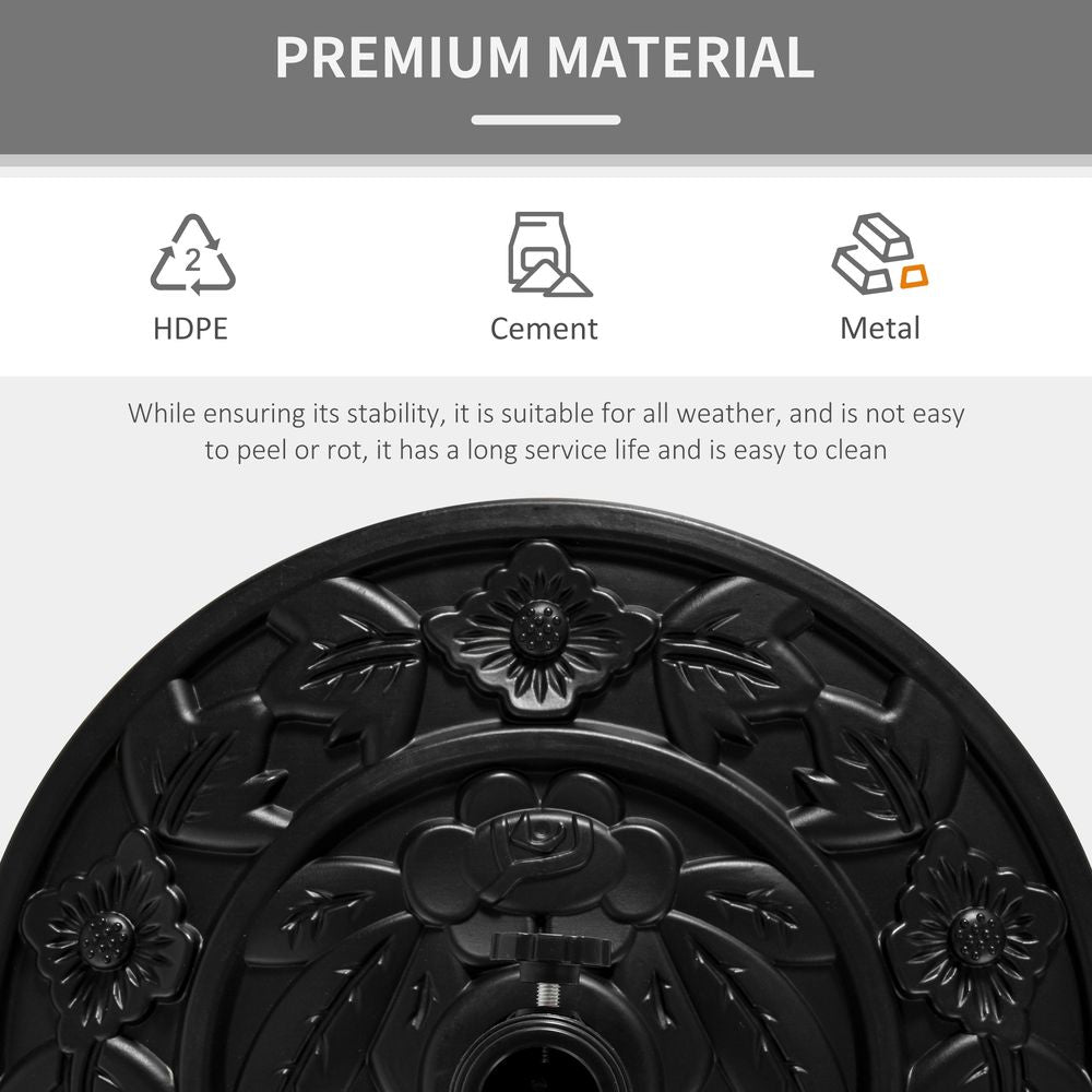 Elegant Half Round Parasol Base - Weather-resistant for Balcony - Black