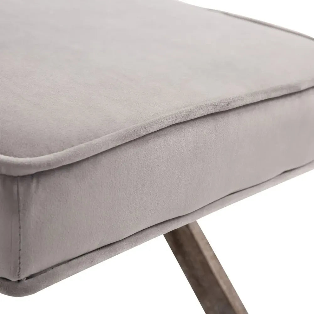 Footstool Padded Seat X Shape Chair Vintage Velvet Cover Shabby Footrest