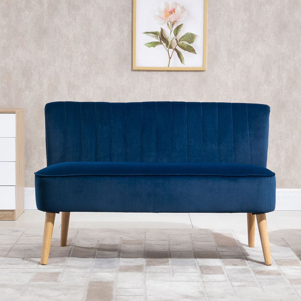 Premium Velvet Double Sofa: Wood Frame, Foam Padding, High Back - Grey