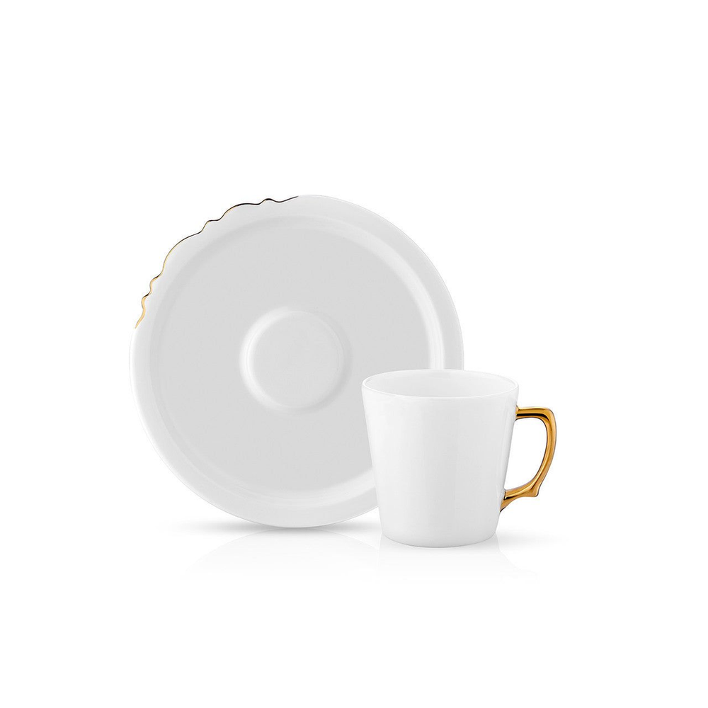 Eser-i Istanbul Tea Cup and Saucer - Gold - 230 cc