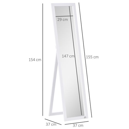 HOMCOM Full Length Mirror, Floor Standing or Wall-Mounted Long Mirror