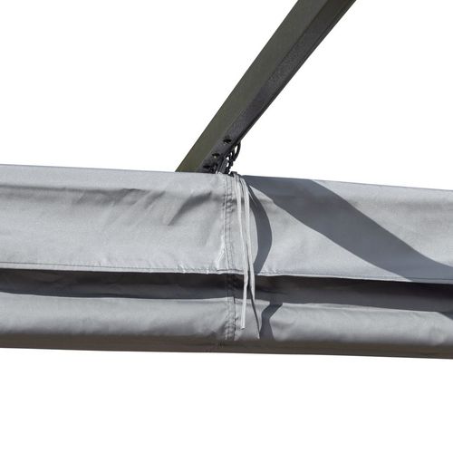 3x3 m Metal Pergola Gazebo Awning Retractable Canopy Grey 3x3m