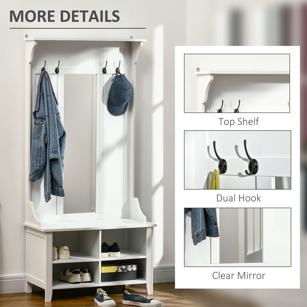 HOMCOM Mirror Cabinet, 80x40x170cm - White