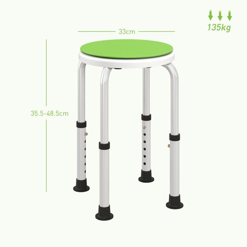 HOMCOM 360 Degree Swivel Shower Stool w/ Non-Slip Feet for Disabled