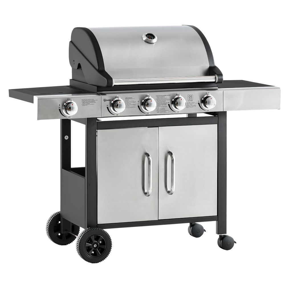 Premium Outdoor Gas BBQ Grill | 4+1 Burner Stainless Steel | 128x50x113cm | High-Quality and Durable