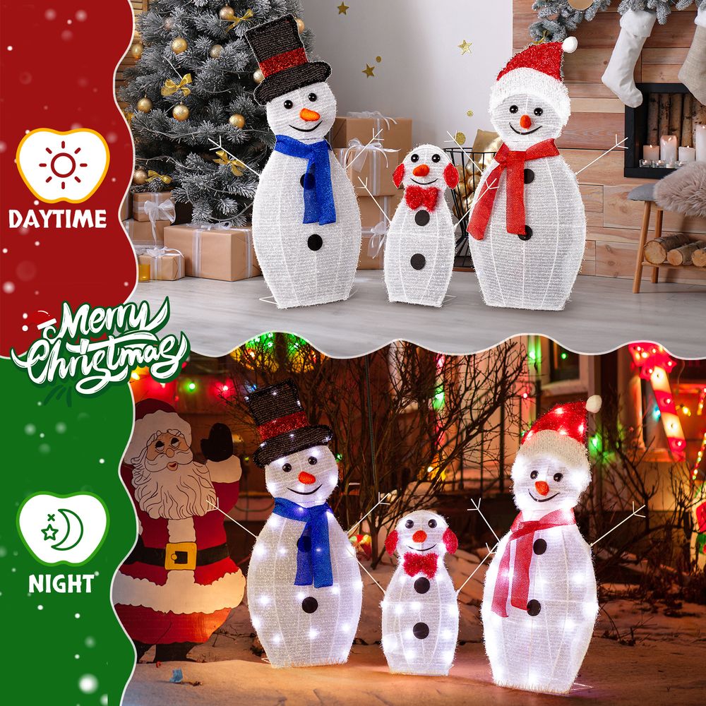 3pcs 30in-29in-17in Snowman Christmas Decoration 3x Snowmen
