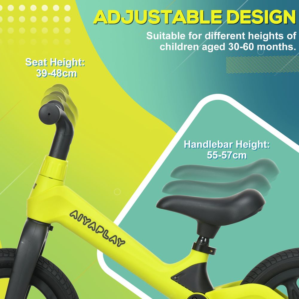 Premium Baby Balance Bike - Adjustable Seat & Handlebar - Green