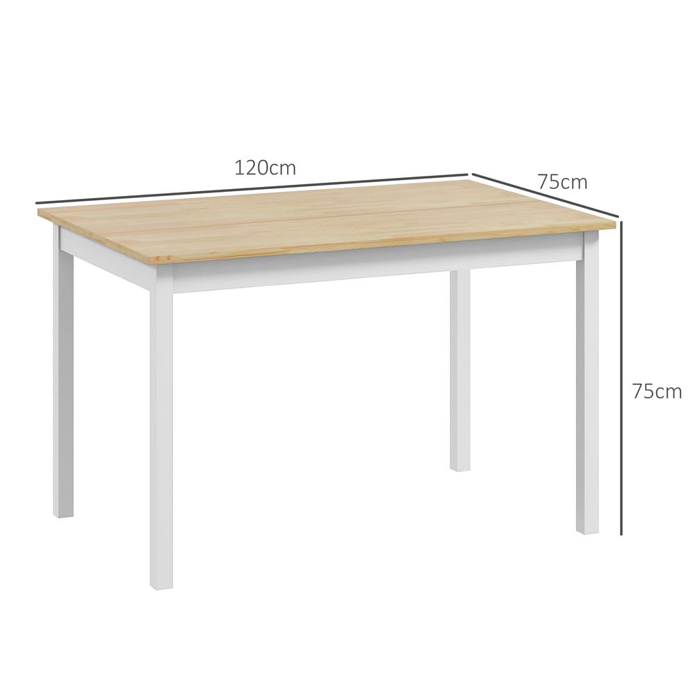 HOMCOM Farmhouse Dining Table: Wood Frame, Rustic Design for Kitchen & Dining Room