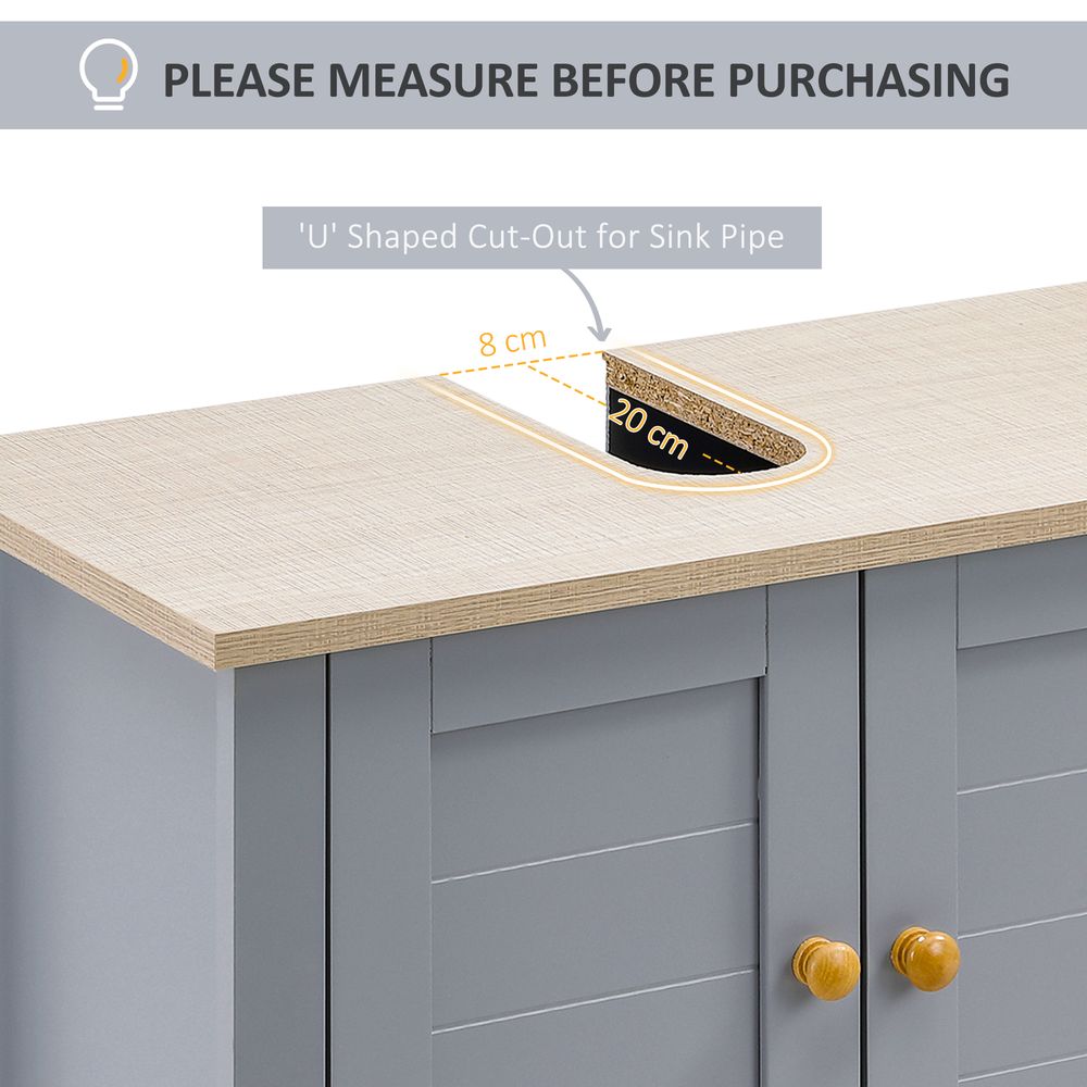 Elegant and Efficient Bathroom Under Sink Cabinet with Storage - Fits 60cm Basin