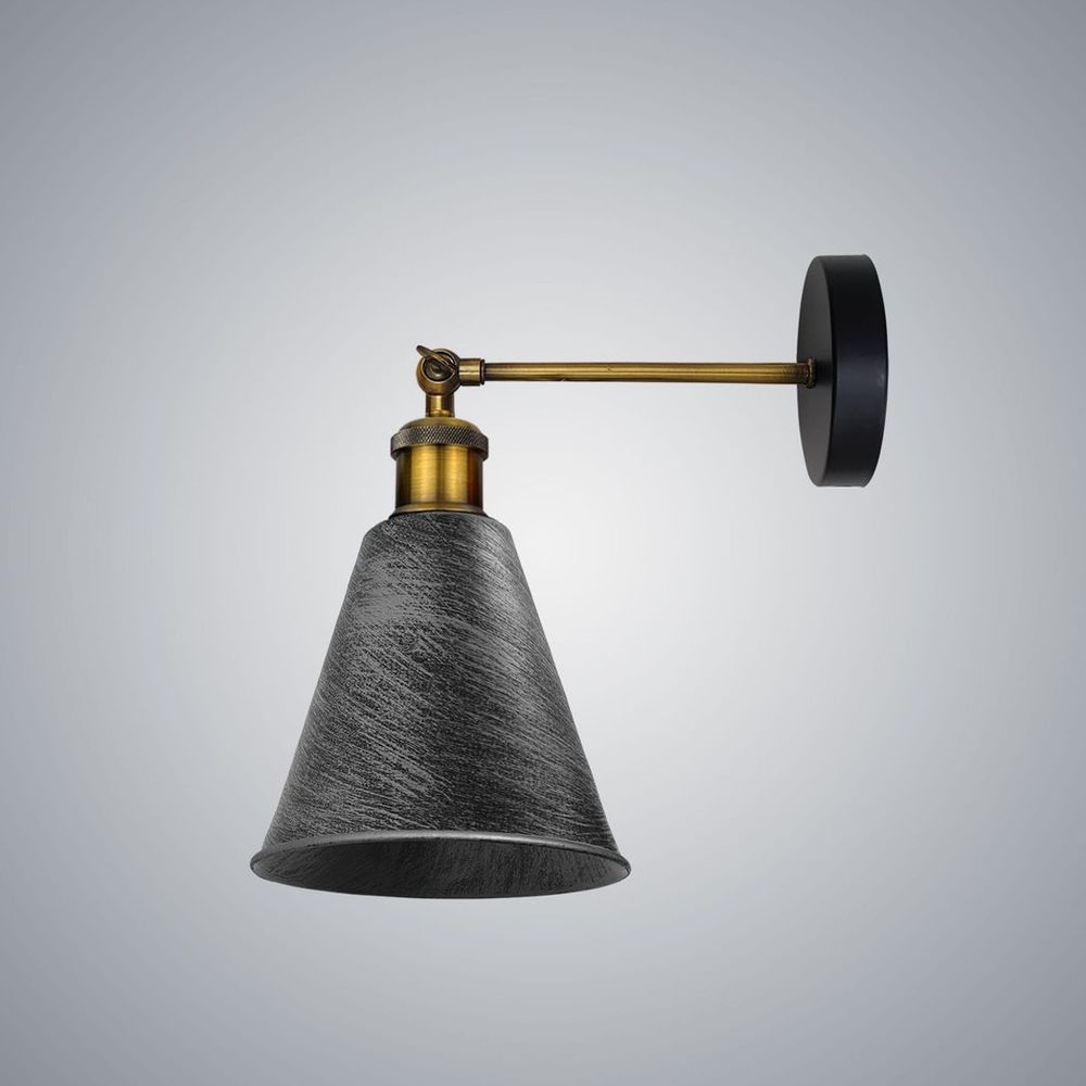 Vintage Retro Industrial Brushed Silver Wall sconce Metal Wall Light Wall Lamp