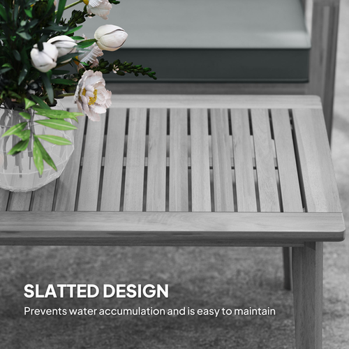 Outsunny 4 Pieces Wooden Garden Furniture Set with Cushions