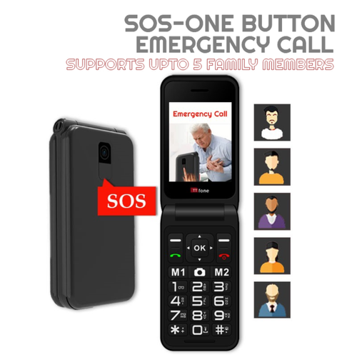TTfone Red TT760 with Mains Charger, Three SIM