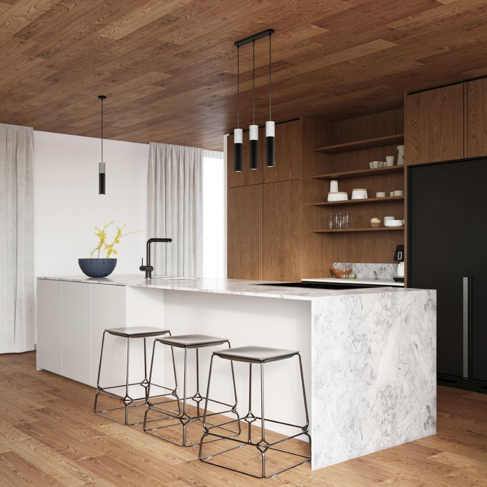 Modern Pendant Lamp: Steel & Concrete Design - High Quality, Stylish - Perfect for Any Interior!