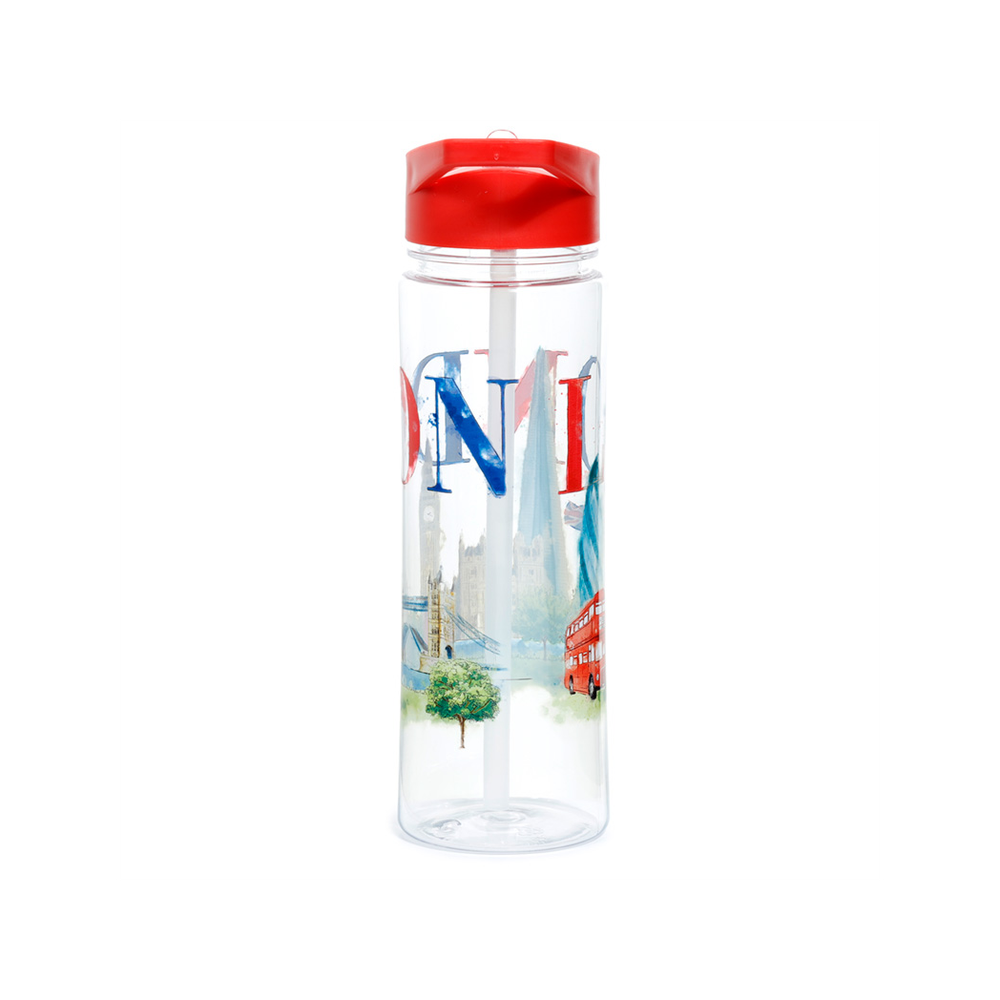Travel-Friendly London Tour Water Bottle | 550ml | Reusable | Flip Straw