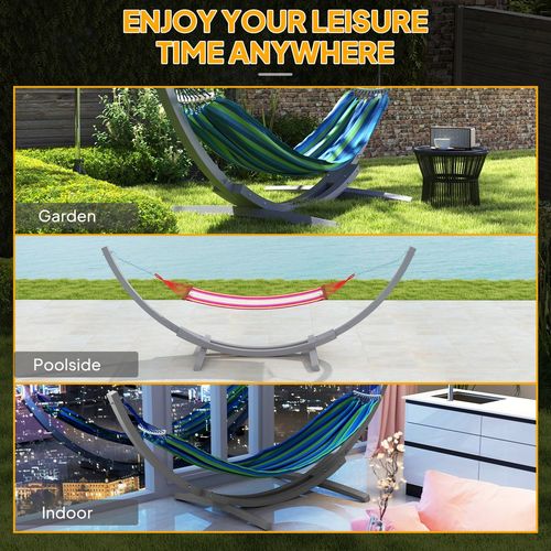 Outsunny 3(m) Wooden Hammock Stand for Garden, Patio, Grey