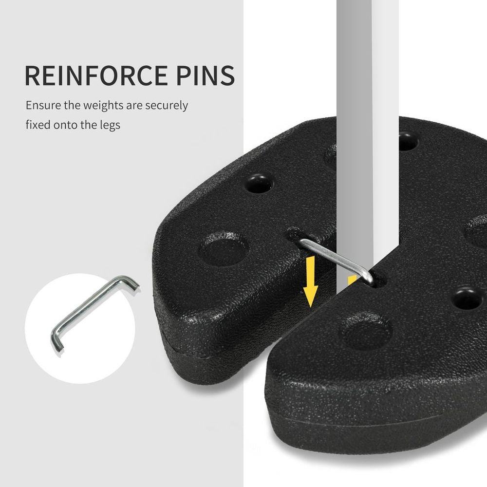 Premium Outsunny Gazebo Weights - Set of 4, Reinforce Pins, Easy Carry Belt - 12KG