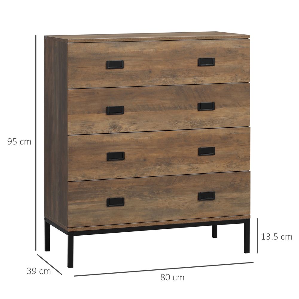 Chest of Drawers, 4 Drawer Unit Dresser Storage Chest Bedroom Living Room