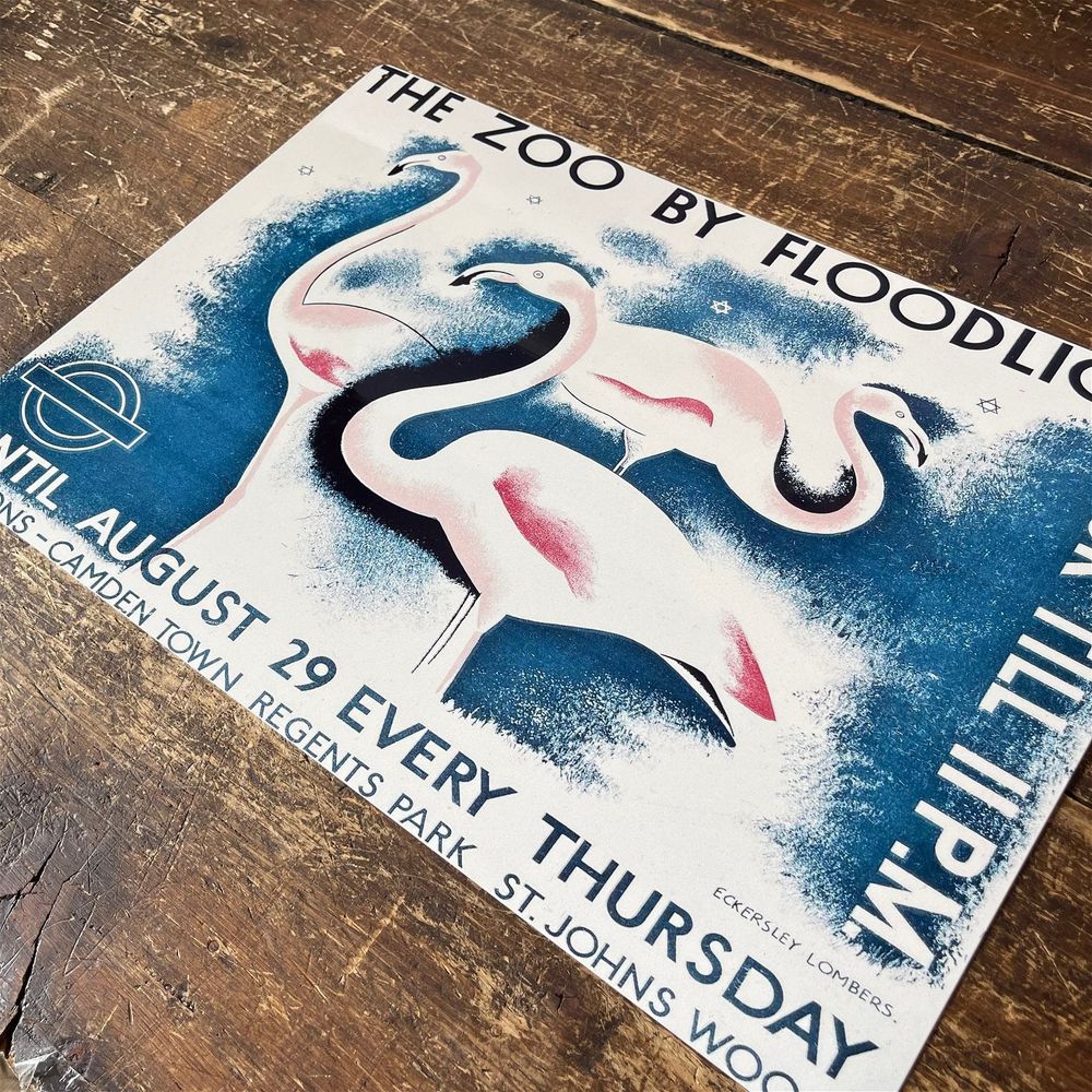 Vintage London Underground Metal Sign - Visit The Zoo