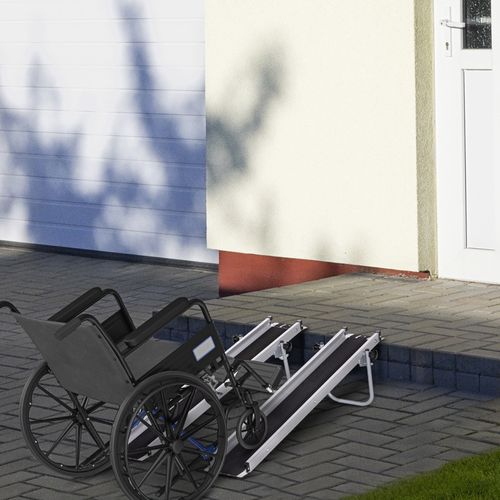 HOMCOM Aluminium Telescopic Wheelchair Ramps, 183cm, 270kg, Folding Ramp