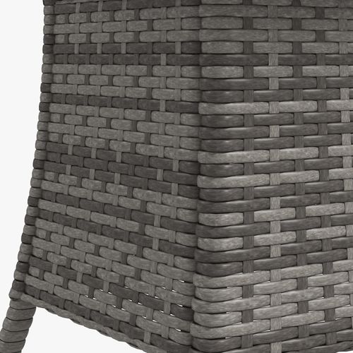 Outsunny Outdoor PE Rattan Dining Table w/ Wood-plastic Composite Top, Grey