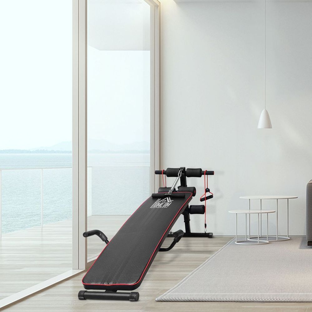 Premium Black Sit Up Bench: Adjustable, Supportive, Perfect for Home Gym