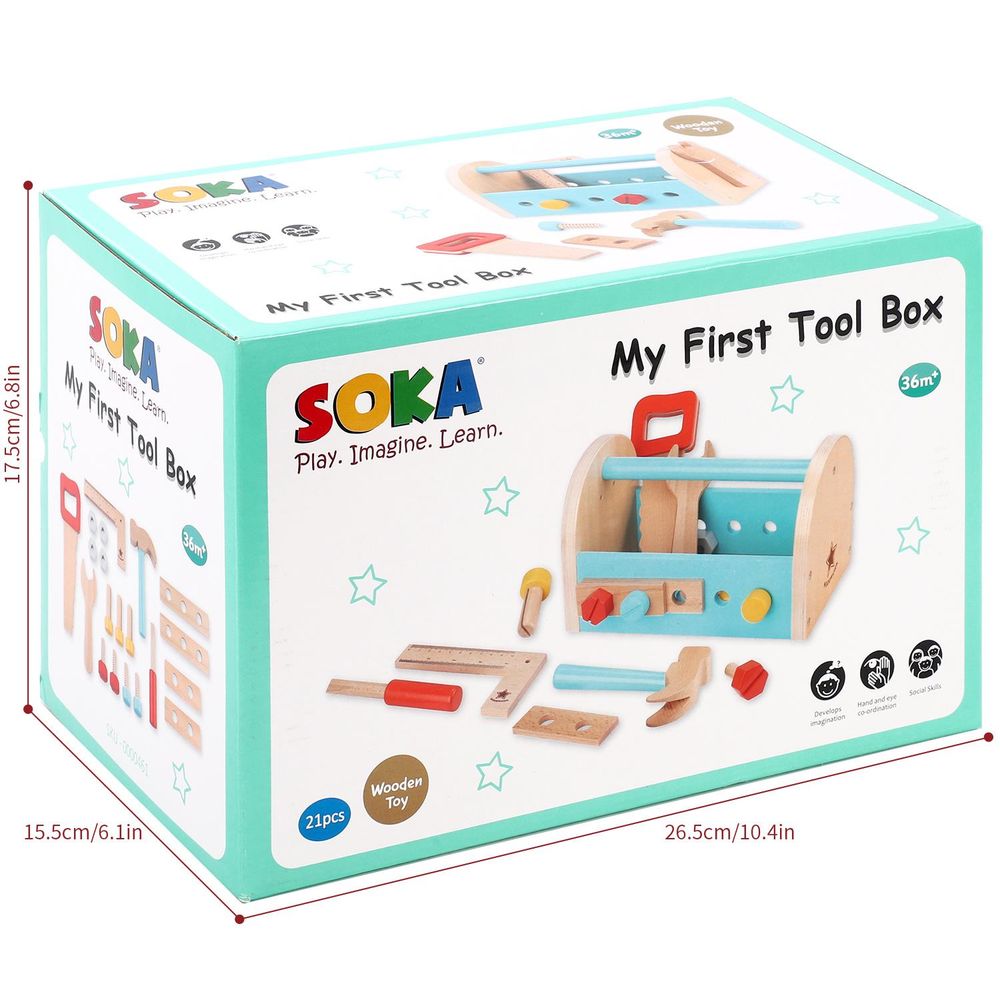 SOKA My First Tool Box - Realistic Wood DIY Toys for Little Builders