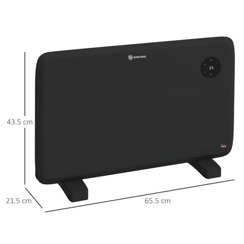 HOMCOM Electric Convector Heater, Quiet Space Heater w/ LED Display, Black
