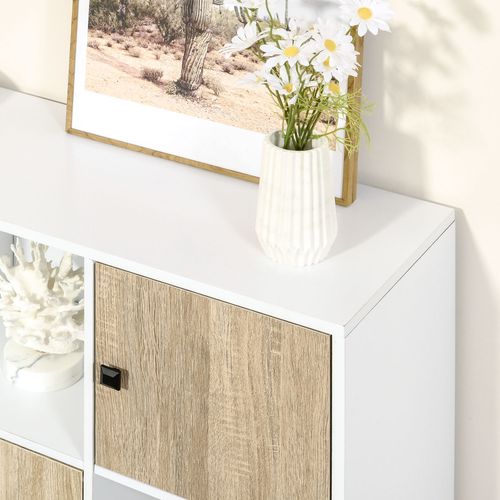HOMCOM Bookcase, Display Cabinet with 6 Storage Cubes for Living Room