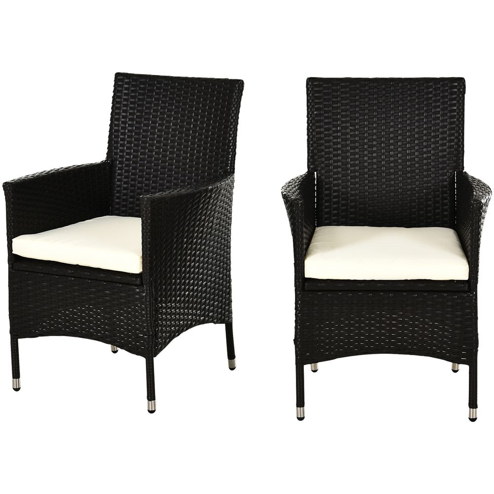 Outdoor Rattan Chair Set - 2PC Dark Coffee - Comfort & Style