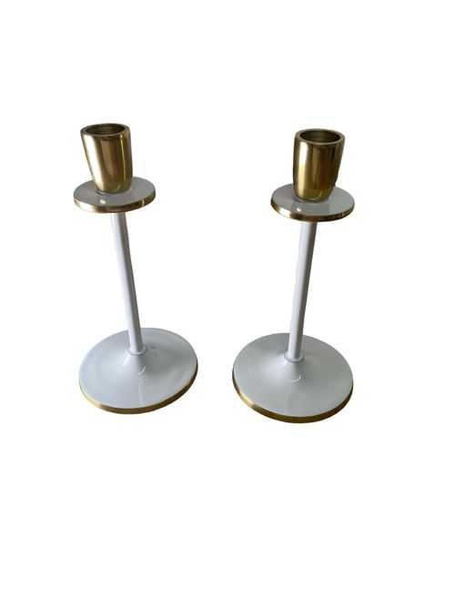 Glossy White Irina Candlestick, 20cm