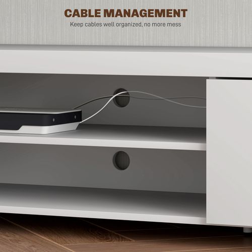 HOMCOM Modern Unit for TV w/ Cabinet Shelf for Living Room
