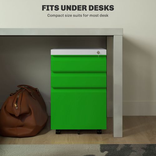 Vinsetto 3 Drawer File Cabinet, Lockable Metal Filling Cabinet