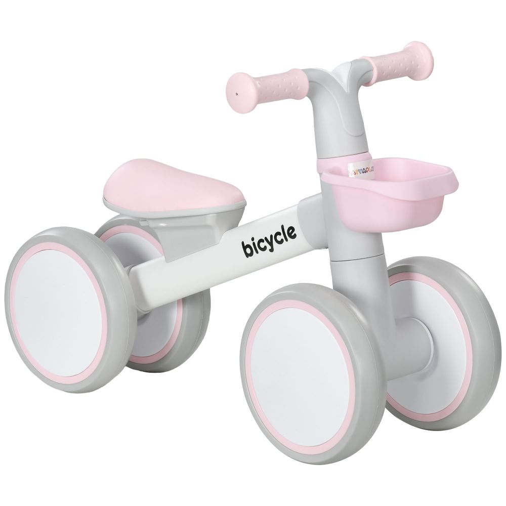 AIYAPLAY Kids Balance Bike for 1-3 Years Old, No Pedal Toddler Balance Bike with Adjustable Seat, Silent Wheels, Training Bike for Boys and Girls, Pink