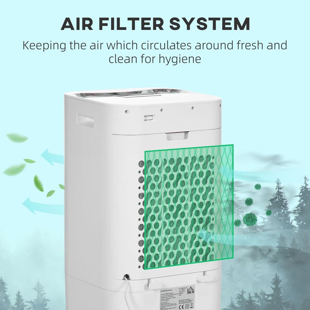 HOMCOM Evaporative Air Cooler Fan Humidifier, Portable & Powerful - Perfect for Home & Office