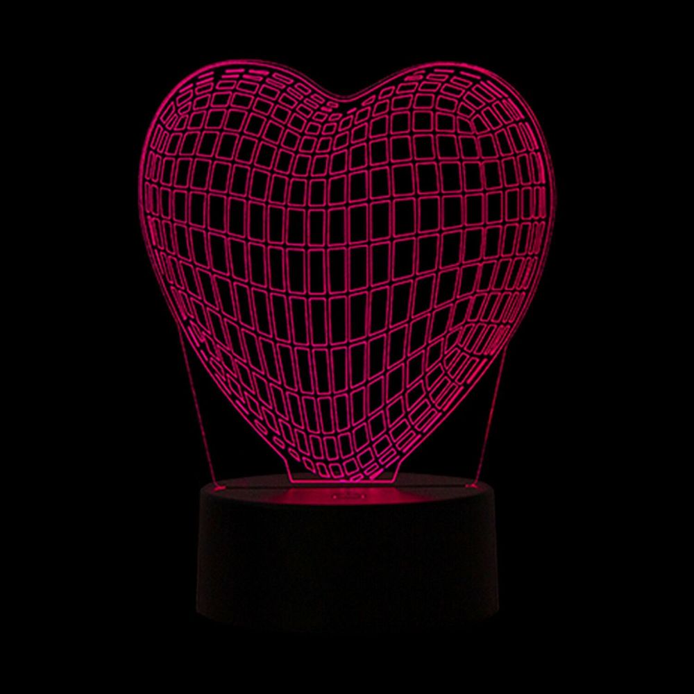 3D Heart Night Light - Color Changing LED Lamp