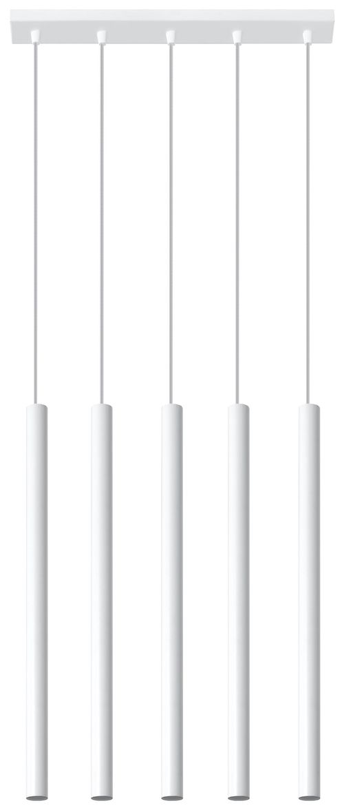 Pendant lamp PASTELO 5 White Round Tube Shape Spot Modern Loft Design LED G9