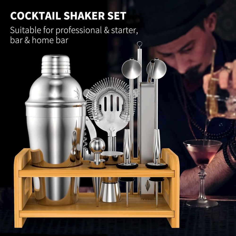 Vinsani 15pcs Cocktail Set Mixology Made Easy For Drink Enthusiasts & Bartenders